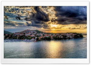 Croatia Houses Sea Sky Coast Dubrovnik Clouds Ultra HD Wallpaper for 4K UHD Widescreen Desktop, Lockscreen, Screensaver, TV, Tablet, Smartphone