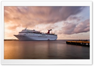 Cruise Liner Pier Sunset Ultra HD Wallpaper for 4K UHD Widescreen desktop, tablet & smartphone
