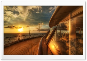 Cruise Ship Deck, Sunset Ultra HD Wallpaper for 4K UHD Widescreen desktop, tablet & smartphone