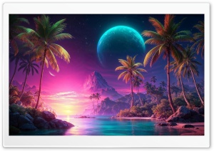 Crystalline Waters, Island, Otherworldly 4K UHD Wallpaper for Widescreen and UltraWide Desktop, UltraHD TV, Smartphone, Tablet