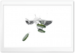 Cucumber Slices in Water Ultra HD Wallpaper for 4K UHD Widescreen desktop, tablet & smartphone