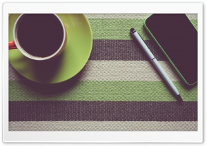 Cup of Coffee, Pen, Smartphone Ultra HD Wallpaper for 4K UHD Widescreen desktop, tablet & smartphone