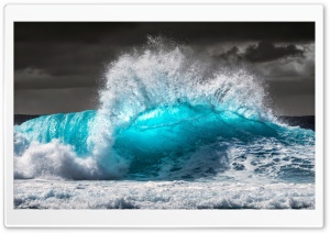Curling Turquoise Wave Crashing 4K UHD Wallpaper for Widescreen and UltraWide Desktop, UltraHD TV, Smartphone, Tablet