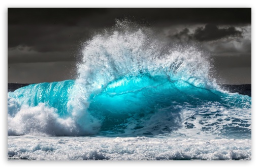 Curling Turquoise Wave Crashing UltraHD Wallpaper for UHD 16:9 ; HD 16:9 ; UltraWide 21:9 24:10 32:9 32:10 ; Widescreen 16:10 ; Tablet 1:1 ; Dual 16:10 16:9 ;