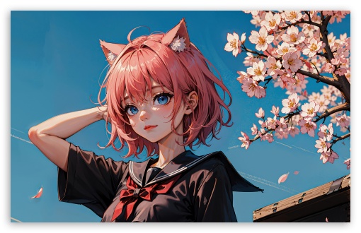 Cute Anime Girl with Cat Ears UltraHD Wallpaper for UHD 16:9 ; HD 16:9 ; UltraWide 21:9 24:10 32:9 32:10 ; Widescreen 16:10 5:3 ; Fullscreen 4:3 5:4 3:2 ; Tablet 1:1 ; Mobile 9:16 9:19.5 9:20 10:16 2:3 3:5 3:4 ; Dual 16:10 5:3 16:9 4:3 5:4 3:2 ;