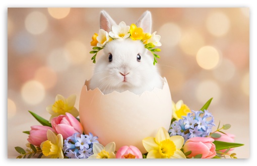 Cute Baby Bunny Hatching from Egg UltraHD Wallpaper for UHD 16:9 ; HD 16:9 ; UltraWide 21:9 24:10 32:9 32:10 ; Widescreen 16:10 ; Tablet 1:1 ; Mobile 9:16 9:19.5 9:20 9:21 9:22 ; Dual 16:10 16:9 ;