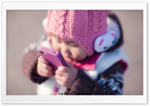 Cute Baby Talking On The Phone Ultra HD Wallpaper for 4K UHD Widescreen desktop, tablet & smartphone
