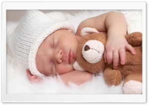 Cute Baby With Teddy Bear Ultra HD Wallpaper for 4K UHD Widescreen desktop, tablet & smartphone