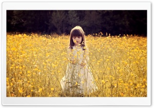 Cute Child In A Flower Field Ultra HD Wallpaper for 4K UHD Widescreen desktop, tablet & smartphone