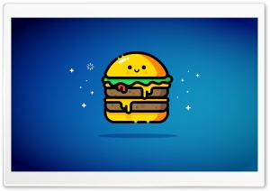 Cute Double Cheeseburger - Blue Ultra HD Wallpaper for 4K UHD Widescreen desktop, tablet & smartphone