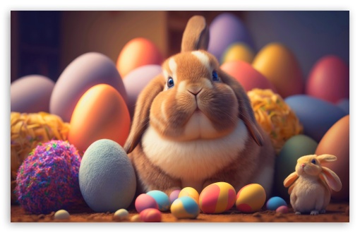 HD wallpaper easter bunny rabbit easter eggs bunnies mammal food  animal  Wallpaper Flare
