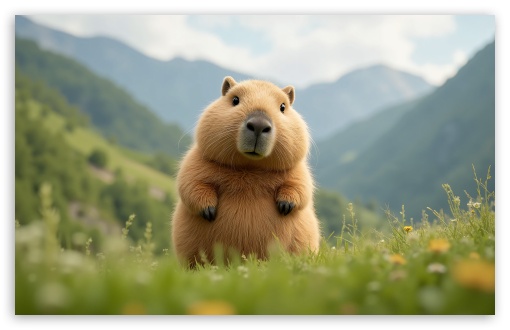 Cute Fluffy Capybara Art UltraHD Wallpaper for UHD 16:9 ; HD 16:9 ; UltraWide 21:9 24:10 ; Widescreen 16:10 5:3 ; Fullscreen 4:3 5:4 3:2 ; Tablet 1:1 ; Mobile 9:16 9:19.5 9:20 10:16 2:3 3:5 3:4 ;
