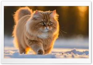 Cute Fluffy Cat Outdoors Ultra HD Wallpaper for 4K UHD Widescreen desktop, tablet & smartphone