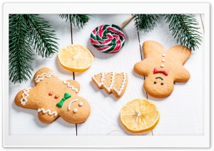 Cute Gingerbread Men, Winter Holidays Ultra HD Wallpaper for 4K UHD Widescreen desktop, tablet & smartphone