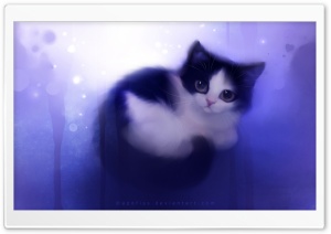Cute Kitty Painting Ultra HD Wallpaper for 4K UHD Widescreen desktop, tablet & smartphone