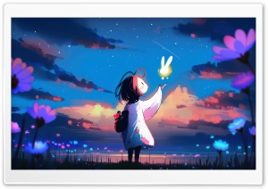 Cute Little Girl Drawing Illustration 4K UHD Wallpaper for Widescreen and UltraWide Desktop, UltraHD TV, Smartphone, Tablet
