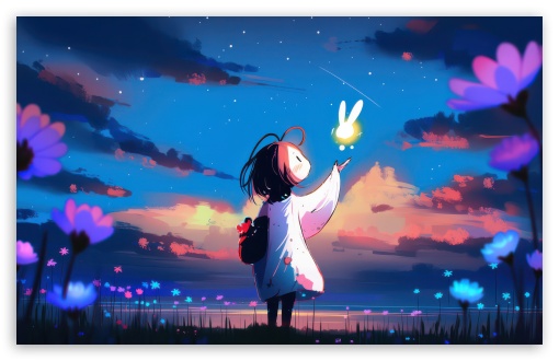 Cute Little Girl Drawing Illustration UltraHD Wallpaper for HD 16:9 ; UltraWide 21:9 24:10 ; Widescreen 16:10 5:3 ; Fullscreen 4:3 5:4 3:2 ; Tablet 1:1 ; Mobile 9:16 9:19.5 9:20 10:16 2:3 3:5 3:4 ;