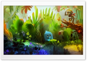 Cute Monster Amused Illustration Ultra HD Wallpaper for 4K UHD Widescreen desktop, tablet & smartphone