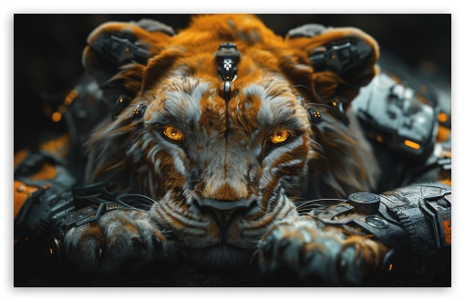 Cyber Tiger Realistic Artwork UltraHD Wallpaper for HD 16:9 ; UltraWide 21:9 24:10 ; Widescreen 16:10 5:3 ; Fullscreen 4:3 5:4 3:2 ; Tablet 1:1 ;