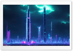 Cyberpunk City Sci-fi Ultra HD Wallpaper for 4K UHD Widescreen desktop, tablet & smartphone
