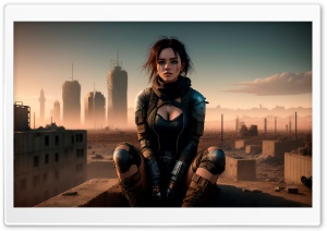 Cyberpunk Girl Post-apocalyptic Ultra HD Wallpaper for 4K UHD Widescreen desktop, tablet & smartphone