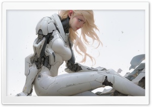 Cyborg Blonde Girl Artwork Ultra HD Wallpaper for 4K UHD Widescreen desktop, tablet & smartphone