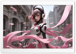Cyborg Girl in Wind Digital Art Ultra HD Wallpaper for 4K UHD Widescreen desktop, tablet & smartphone