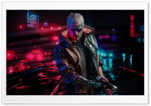 Cyborg Night City Ultra HD Wallpaper for 4K UHD Widescreen desktop, tablet & smartphone