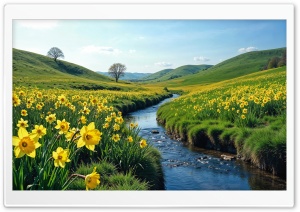 Daffodil Meadow Ultra HD Wallpaper for 4K UHD Widescreen Desktop, Lockscreen, Screensaver, TV, Tablet, Smartphone