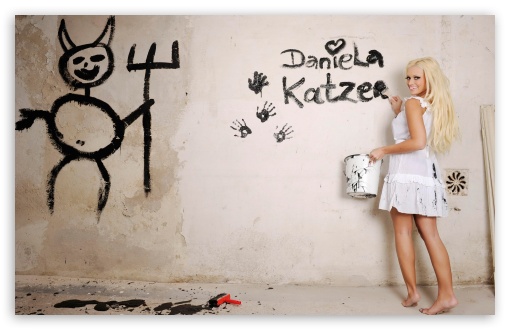 Daniela Katzenberger Painting UltraHD Wallpaper for HD 16:9 ; Widescreen 16:10 5:3 ; Fullscreen 3:2 ; Tablet 1:1 ; Mobile 3:5 3:4 ;