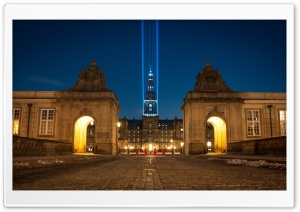Danish Parliament, Christiansborg Palace, Night 4K UHD Wallpaper for Widescreen and UltraWide Desktop, UltraHD TV, Smartphone, Tablet