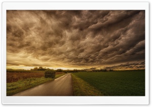 Dark Storm Clouds, Road, Landscape Ultra HD Wallpaper for 4K UHD Widescreen desktop, tablet & smartphone