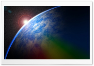 Dawn on a Planetary Horizon in Deep Space Ultra HD Wallpaper for 4K UHD Widescreen desktop, tablet & smartphone