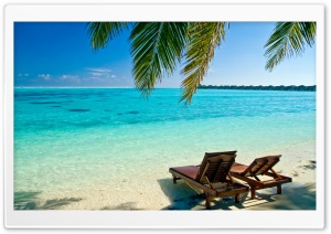 Deck Chairs On The Beach Ultra HD Wallpaper for 4K UHD Widescreen desktop, tablet & smartphone