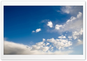 Deep Blue Sky With White Clouds Ultra HD Wallpaper for 4K UHD Widescreen desktop, tablet & smartphone