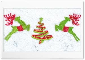 Deers Decoration Merry Christmas Ultra HD Wallpaper for 4K UHD Widescreen desktop, tablet & smartphone