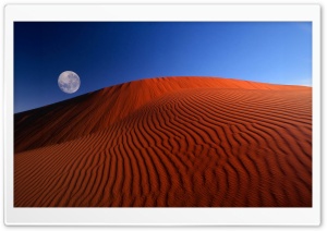 Desert, Dune, Moon, Solitude, Tranquility, Landscape, Scene 4K UHD Wallpaper for Widescreen and UltraWide Desktop, UltraHD TV, Smartphone, Tablet