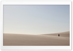 Desert, Footsteps, Sand, Loneliness, Lonely, Solitude, Wilderness, Vastness, Emptiness 4K UHD Wallpaper for Widescreen and UltraWide Desktop, UltraHD TV, Smartphone, Tablet