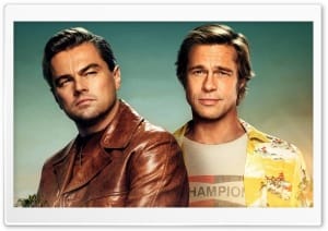DiCaprio and Brad Pitt in Once Upon a Time in Hollywood 4K UHD Wallpaper for Widescreen and UltraWide Desktop, UltraHD TV, Smartphone, Tablet