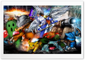 Digimon x Pokemon Mash Up 2014 Ultra HD Wallpaper for 4K UHD Widescreen desktop, tablet & smartphone