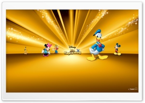 Disney Characters Gold Ultra HD Wallpaper for 4K UHD Widescreen desktop, tablet & smartphone