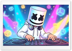 DJ Marshmello 4K UHD Wallpaper for Widescreen and UltraWide Desktop, UltraHD TV, Smartphone, Tablet