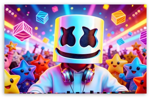 DJ Marshmello Colorful Background UltraHD Wallpaper for UHD 16:9 ; HD 16:9 ; UltraWide 21:9 24:10 ; Widescreen 16:10 5:3 ; Fullscreen 4:3 5:4 3:2 ; Tablet 1:1 ; Mobile 9:16 10:16 2:3 3:5 3:4 ; Dual 5:4 ;