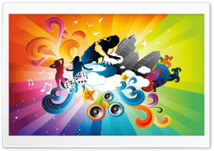 DJ Mixing Cartoon Ultra HD Wallpaper for 4K UHD Widescreen desktop, tablet & smartphone