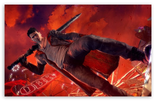 Download wallpaper the city, Dante, Dante, DmC, Devil May Cry 5