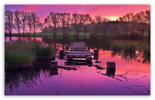 Dock, Lake, Purple Sunset Scenery UltraHD Wallpaper for UHD 16:9 ; HD 16:9 ; UltraWide 21:9 24:10 ; Widescreen 16:10 5:3 ; Fullscreen 4:3 5:4 3:2 ; Tablet 1:1 ; Mobile 9:22 3:4 ;