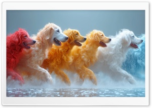 Dogs, Colorful, Modern Art 4K UHD Wallpaper for Widescreen and UltraWide Desktop, UltraHD TV, Laptop, Tablet, Smartphone