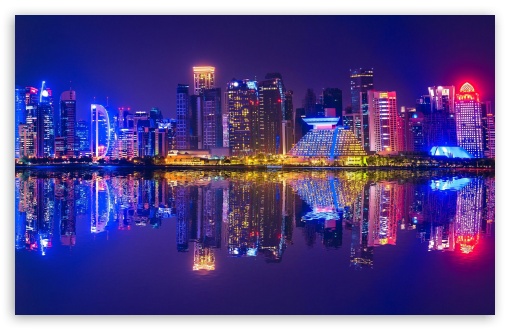Doha West Bay Skyline at Night UltraHD Wallpaper for UHD 16:9 ; HD 16:9 ; UltraWide 21:9 24:10 32:9 32:10 ; Widescreen 16:10 5:3 ; Fullscreen 4:3 5:4 3:2 ; Tablet 1:1 ; Mobile 9:16 9:19.5 9:20 10:16 2:3 3:5 3:4 ; Dual 16:10 5:3 16:9 4:3 5:4 3:2 ;