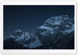 Dolomites Peaks Under a Night Sky 4K UHD Wallpaper for Widescreen and UltraWide Desktop, UltraHD TV, Smartphone, Tablet