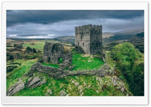 Dolwyddelan Castle Conwy North Wales Drone Landscape 4K UHD Wallpaper for Widescreen and UltraWide Desktop, UltraHD TV, Smartphone, Tablet